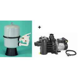 Filtr basenowy BILBAO 400mm z zaworem 6-drogowym 1 1/2'' z pompą 8m3 230V